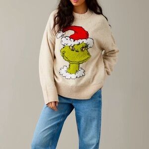 American Eagle the Grinch holiday oversized Sweater small